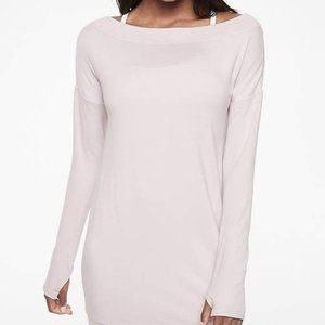 Athleta Studio Barre Sweatshirt Dress Pale Pink Long Sleeve So Soft!